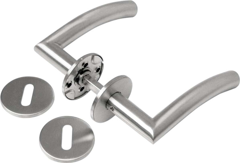 Habo A13188-19 innvendig dørvrider En innvendig dørhåndtak er laget i rustfritt, børstet stål med skjult innfesting på vrider- og nøkkelskilt.
