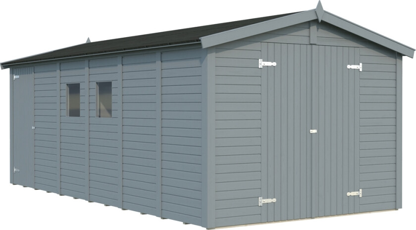 Palmako Dan redskapsbod 14,7 m2 En praktisk redskapsbod med to rom for oppbevaring av hageredskaper, plenklipper, sykler, hagemøbler og puter m.m.