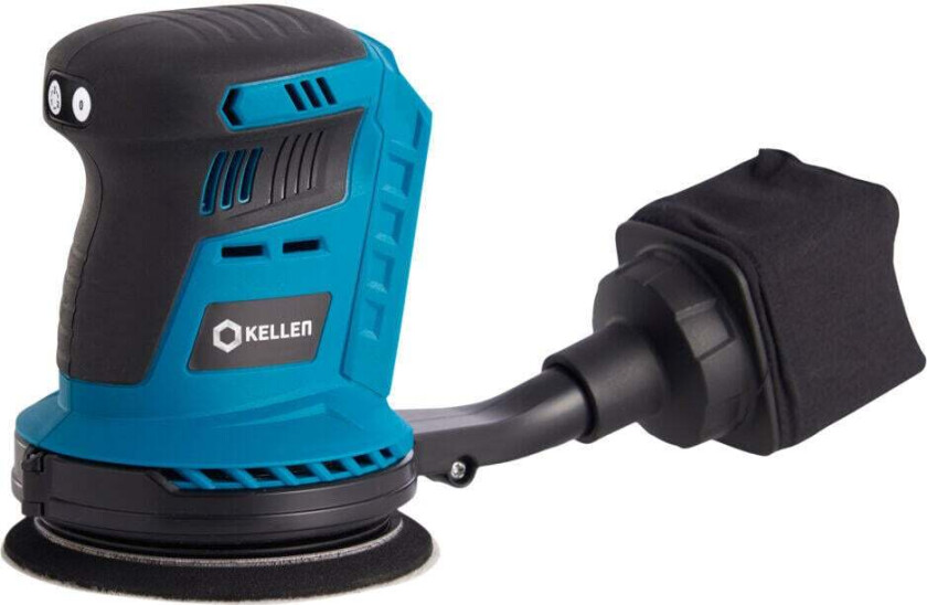 Kellen 18V eksentersliper u/batteri Eksentersliper som gjør slipejobben enkel og effektiv. Slipestøvet samles i medfølgende støvpose.