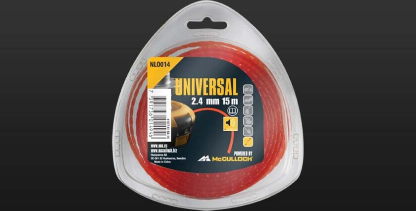 Trimmertråd 2,4 mm lydsvak Trimmertråd i nylon med en lengde på 15 m.