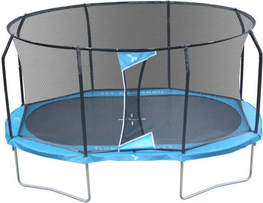 Bilde av Pro Flyer Flowbounce trampoline 4,57 m komplett Oval trampoline med 8 ben og utvendig mål på 4,57 x 3,05 meter. Leveres komplett med sikkerhetsnett, kantpolstring, fjærer og hoppeduk.