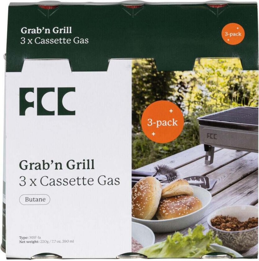 Grab`N`Grill gassbokser, 3-pk 3 gassbokser for Grab`N`Grill gassgrill.