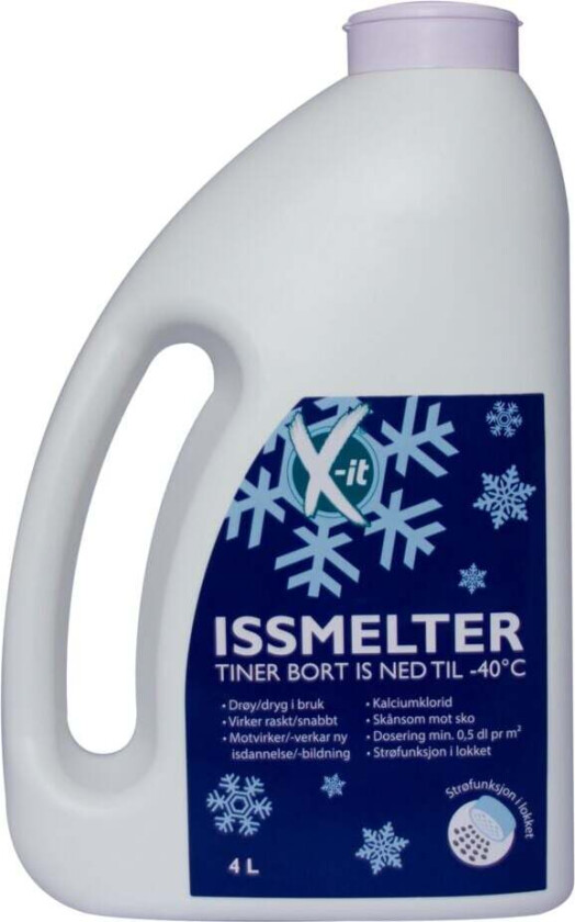 Bilde av issmelter strøkanne 4L Hurtigvirkende kalsiumklorid flakes, og er mer skånsom mot underlaget enn salt.