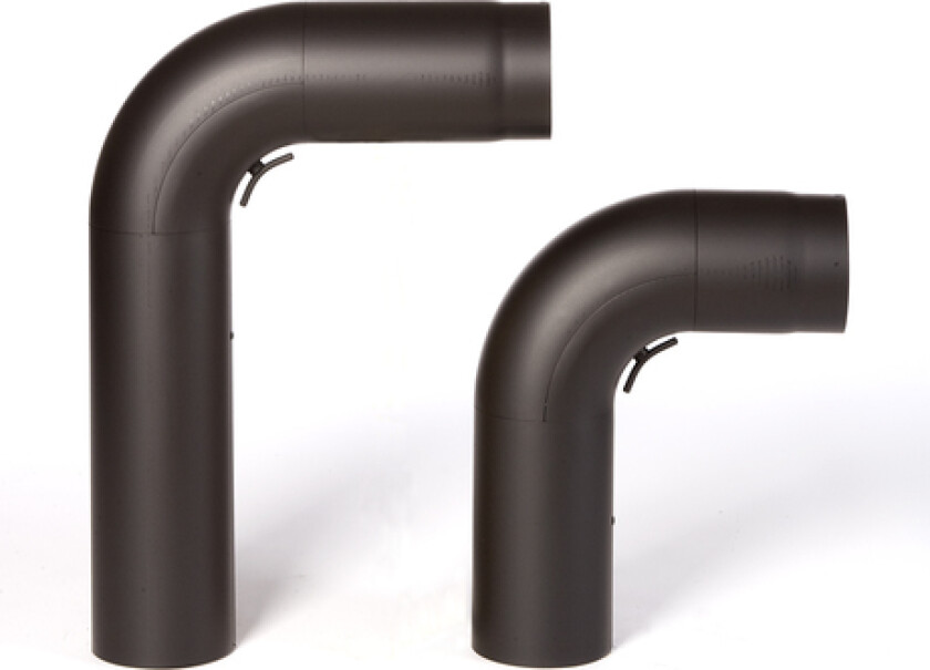 Bilde av Tolmer røkrør helbøyd m/luke Ø150x90° Ovnsrør med feieluke i sort lakk, helbøyd i 90°.