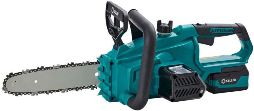 Kellen 18V kjedesag u/batteri Batteridrevet stillegående kjedesag for felling av mindre busker og trær.