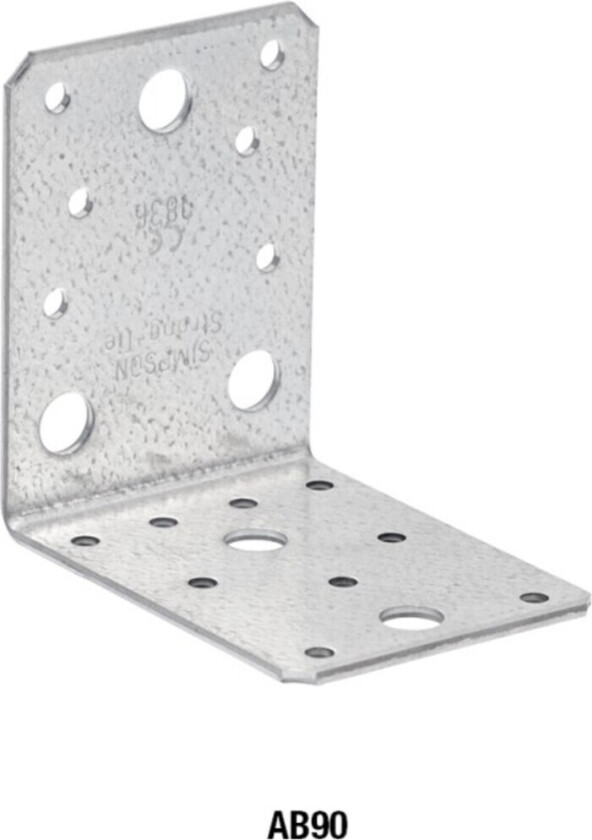 Bilde av AB90-R Vinkelbeslag uten ribbe AB90-R Vinkelbeslag er et tradisjonelt beslag, hvor det ikke stilles høye krav til bæreevnen, men hvor det allikevel er ønskelig med en sterk beslagsamling.