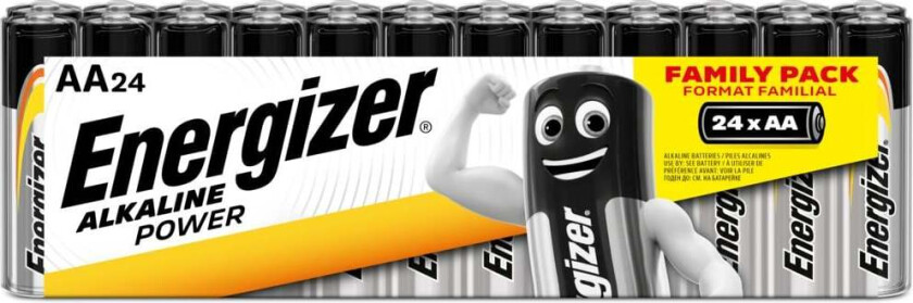 Energizer® AA batterier classic 24 pk. Pakke med 24 stk. AA batterier.