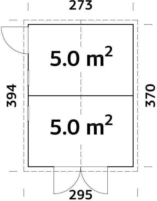 Palmako Dan redskapsbod 9,9 m2 En praktisk redskapsbod med to rom for oppbevaring av hageredskaper, plenklipper, sykler, hagemøbler og puter m.m.