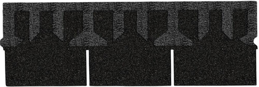 Bilde av Isola Takshingel Premium Rett Krystallsort Takshingel Premium er en ekstra kraftig og robust takshingel med overflate av krystallsort mineralstrø.