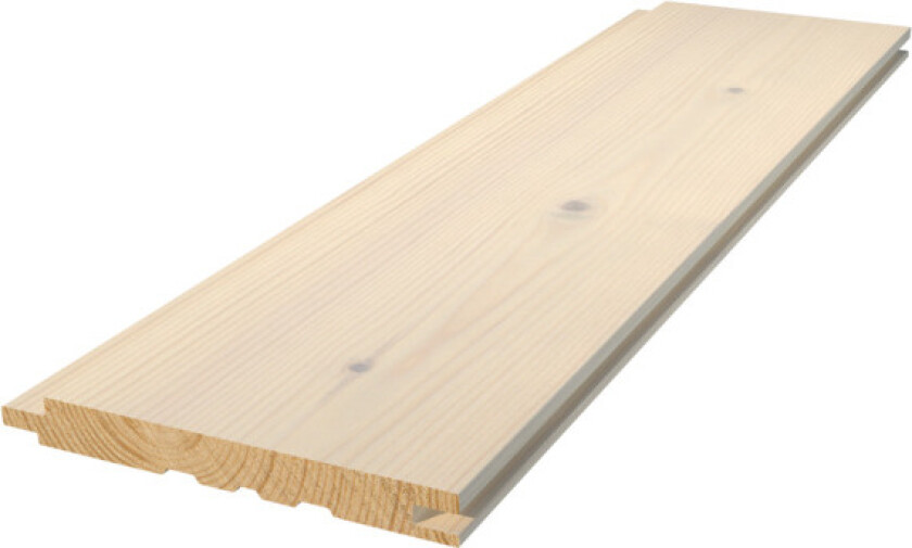 Furu 13x120 sprekk beiset morgendis Sprekkpanel  i furu fra . Sprekkpanel  med sin rette kant med et lite spor gir et moderne, enkelt og varmt uttrykk i alle rom.