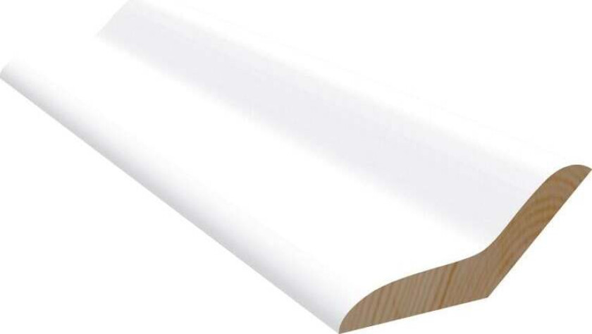 15x45x4400 Taklist Taklist i malt furu som skjuler overgangen mellom tak og vegg.