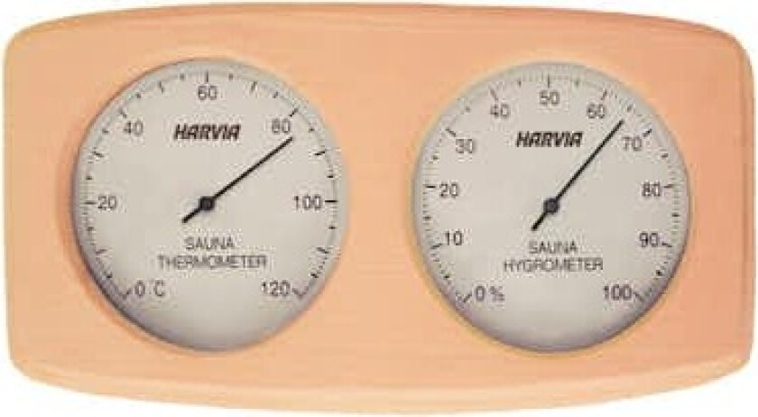 BADSTUTERMOMETER & HYGROMETER Termometer/hygrometer fra måler både temperatur og fuktighet i din badstue.