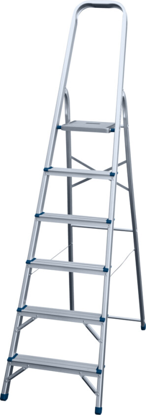 Bilde av Probuilder gardintrapp 6 trinn Stødig gardintrapp i aluminium med 6 trinn. Denne gardintrappen er lett å håndtere, har sklisikre trinn, og har en god plattform å stå på