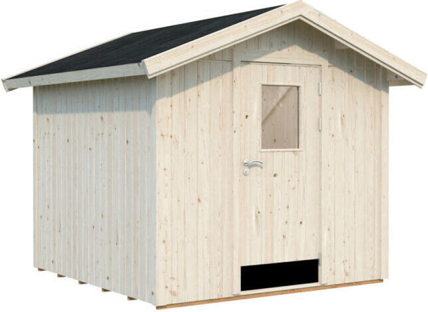Palmako Lucas redskapsbod 5,4 m2 Praktisk bod for oppbevaring av hageredskaper, hagemøbler etc. Kan også benyttes som sykkelbod, smørebod eller til andre hobbyer og aktiviteter.