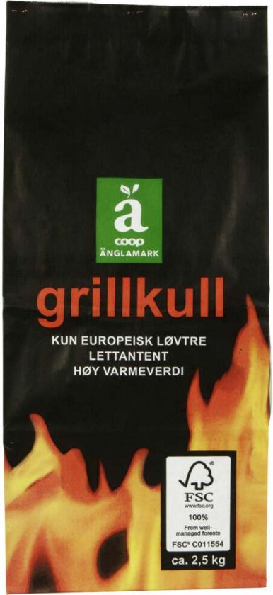 Bilde av Änglamark grillkull, 2,5 kg Lettantent grillkull produsert av europeisk løvtre.