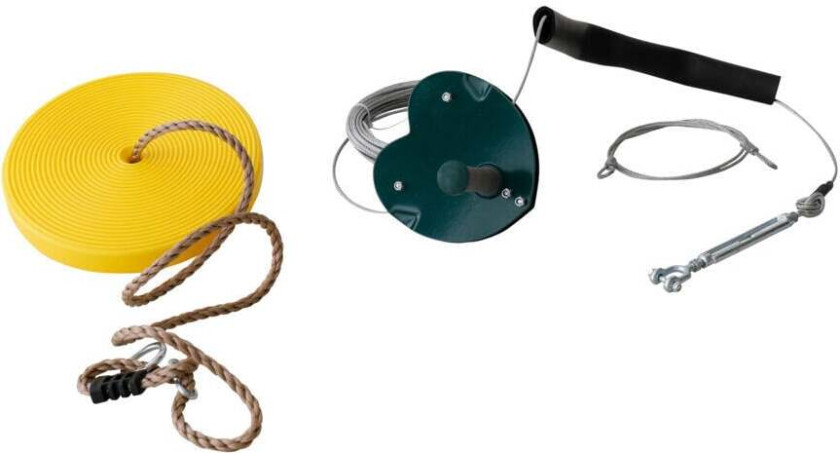 Bilde av Krifon zipline med huske Zipline med 30 meter wire og huskesete i plast.