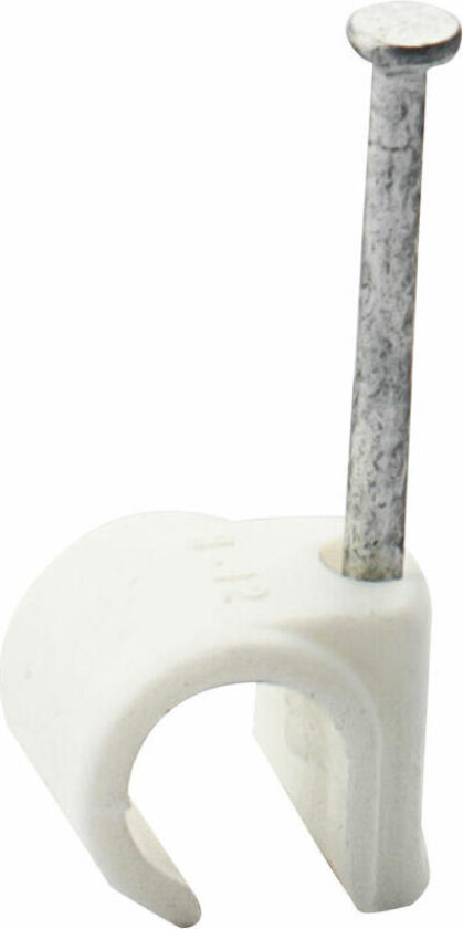 Egant Kabelklips 8-12 hvit Kabelklammer til rund kabel med diameter 8-12 mm. Hvit. Korrosjonsklasse C4. Installasjonstype innedørs og utendørs.