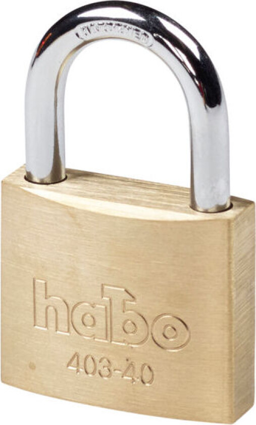 Habo 403-40 hengelås Hengelås av massiv messing. Dobbelboltet og herdet stålbøyle Ø5 mm.