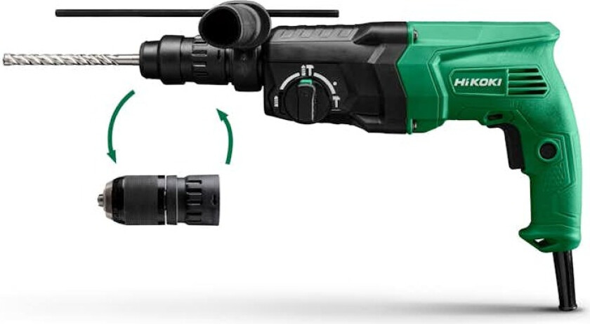 HiKOKI DH24PMH elektrisk kombihammer Kraftig motor for høyeste bore- og meiselkapasitet i sin klasse. Denne både borer, hamrer og meisler.