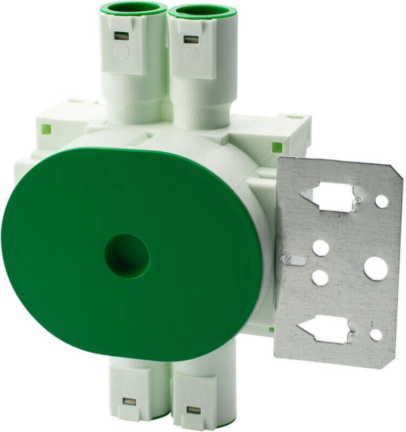 Bilde av Egant veggboks 1.5 liggende 4-løp m/stenderfeste En horisontal veggboks 1,5 med stenderfeste og løse stusser. Fungerer med 16/20 mm K-rør.