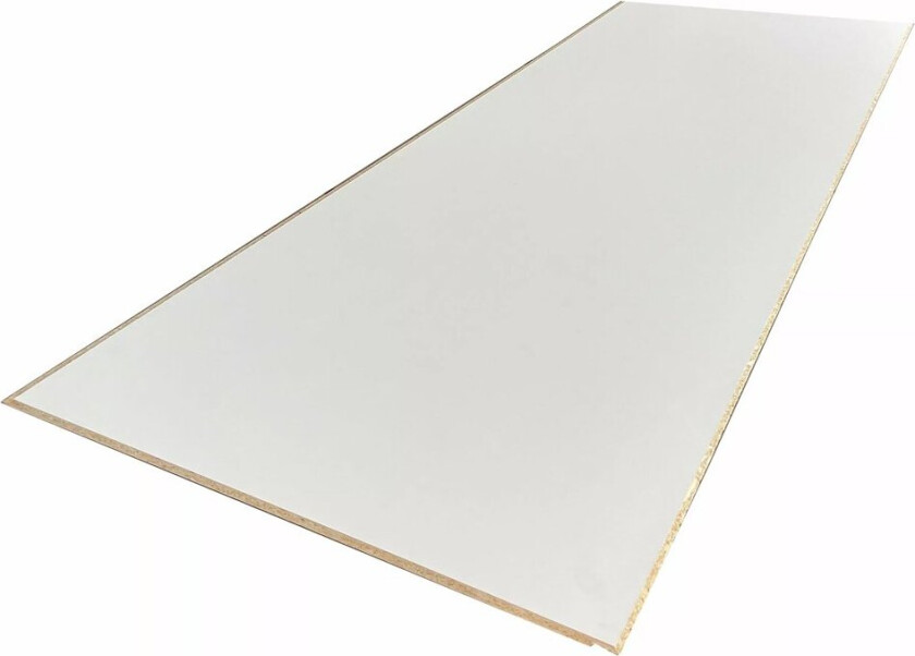 12x620x2390 mm Sponplate vegg grunningsfoliert Sponplate 3-Vegg med grunning standard P2 (klimaklasse 1). Dette er en overflatebehandlet veggplate beregnet for tapetsering.