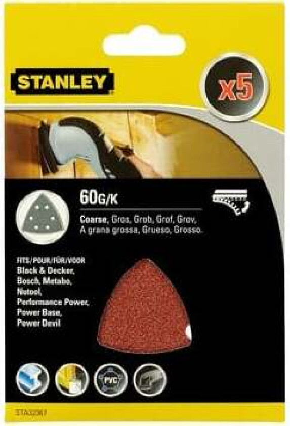 Stanley DELTA STA32367 slipepapir Slipepapir 60Kx5stk STA32367 med borrelås, Quickfit feste