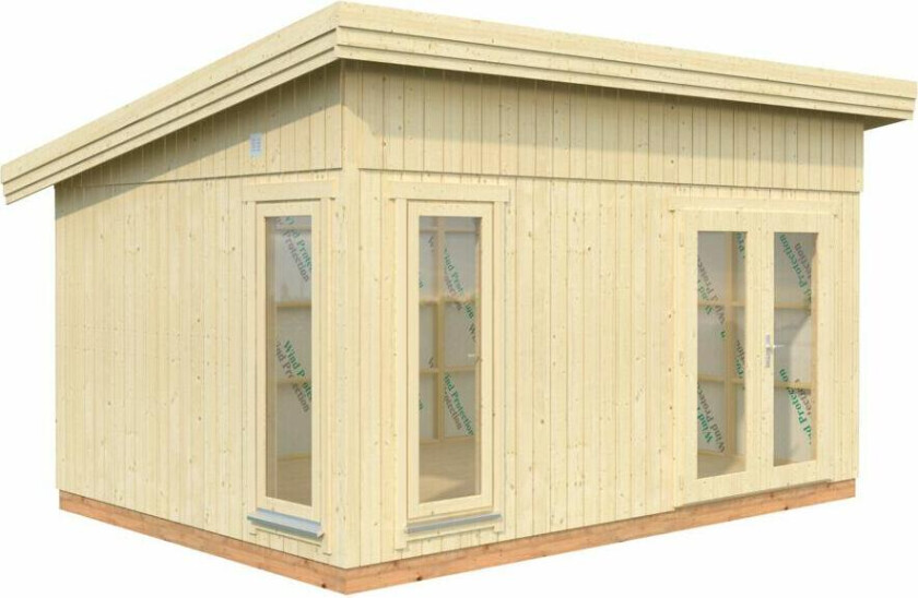 Palmako Simone hagestue 13,6 m² Moderne anneks med skråtak, stående vinduer og dobbel glassdør.
Perfekt som ekstrarom til tenåringen, familie eller venner eller som hjemmekontor i hagen.