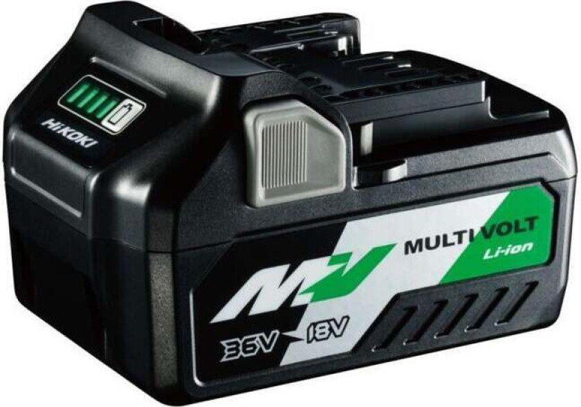 HiKOKI BSL36A18 Multi volt slide batteri 36V batteri har samme størrelse og vekt som 18V. Kan brukes på 18V og 36V maskiner. 18V (5 ah) og 36V (2,5 ah). Dobbel kraft ved bruk av MV maskin.