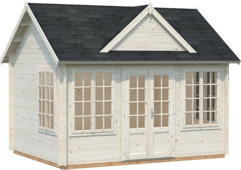 Palmako Claudia hagestue 11,5 m² Romantisk laftet anneks med store vinduer.
Perfekt som ekstrarom til tenåringen, familie eller venner, eller et stort og flott lekehus.