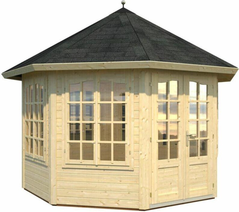 Palmako Veronica 7 lysthus 9,2 m² Koselig lysthus med hele 7 vinduer.
Det perfekte samlingspunkt for god mat og drikke eller sosiale sammenkomster med familie eller venner.