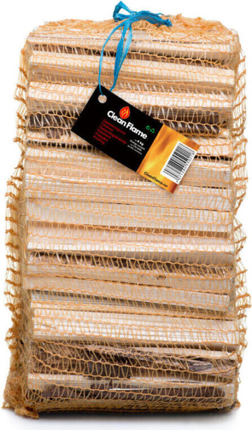 CleanFlame opptenningsved 4 kg CleanFlame opptenningsved kommer i sekker à 4 kg og er et rent naturprodukt.