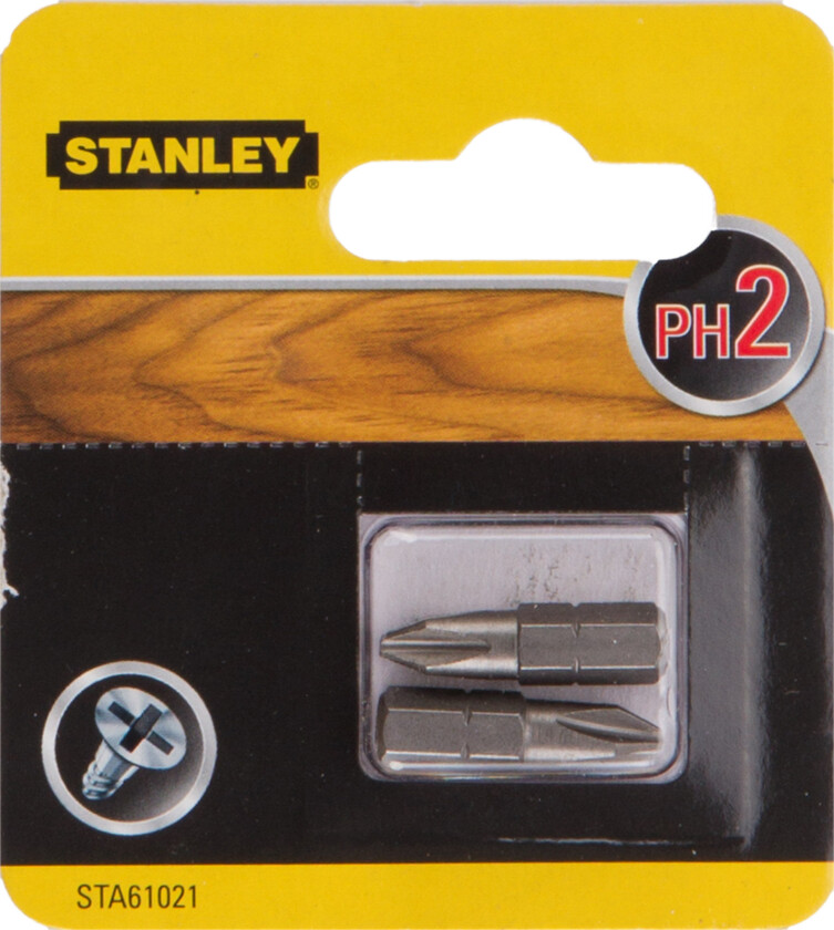 Stanley STA61021 Bits Bits Philips PH2x25mm x 2 stk for generell bruk STA61021.