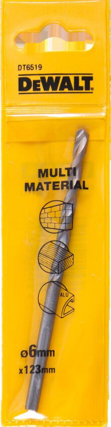 DT6519 Universalbor Universalbor DT6519 6x123mm for tre, plast, myk stål og ikke-jernholdige metaller og murverk.