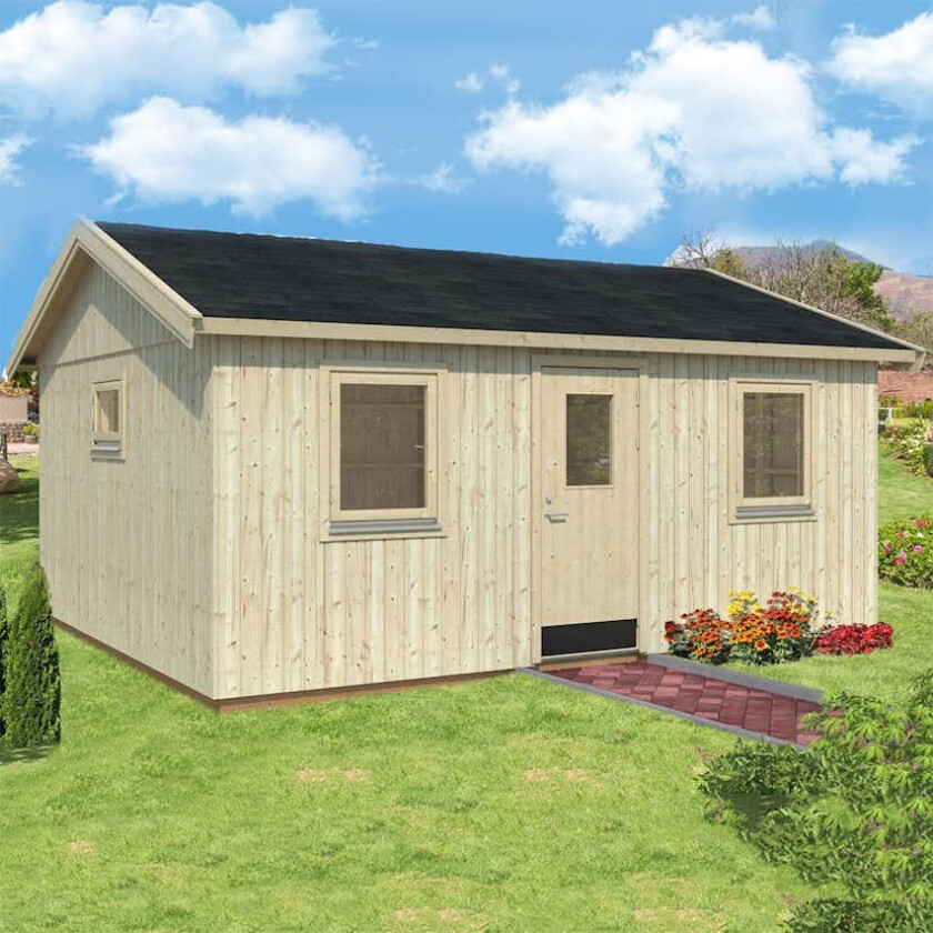 Bilde av Palmako Pernilla anneks 21,5 m² Stor hytte med skråtak i skandinavisk stil som passer for enhver hage.