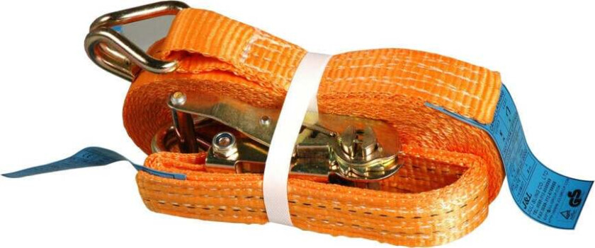 Schou LS02-05X8 lastestrammer Lastestrammer godkjent 5T Lastestropp med krok Modell LS02-05. 5000 kg bruddstyrke.