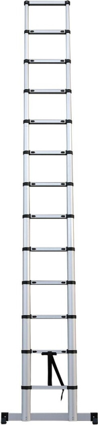 Stige teleskop 3,8m Teleskopstige i aluminium med 13 trinn. Soft close.