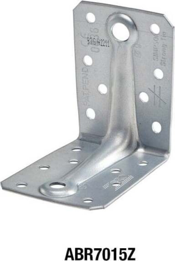 Bilde av Vinkelbeslag 70x70x1,5x55 ZPRO ABR vinkelbeslag med ribbeforsterkning brukes til skjøter i bærende trekonstruksjoner. ZPRO anbefales til korrosive miljøer, for eksempel staller eller terrasser.