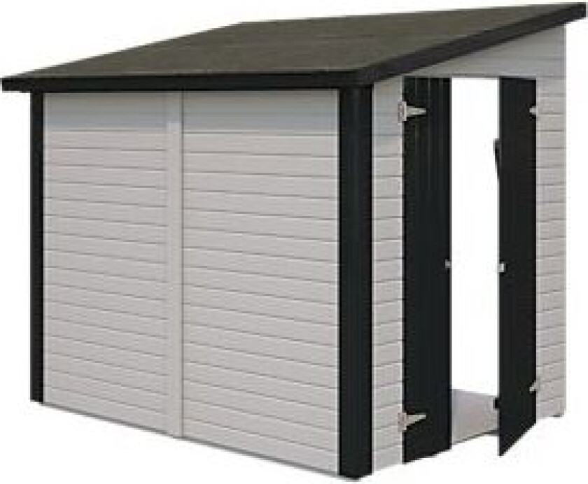 Palmako Mia redskapsbod 5,4 m2 Stor påbygningsbod med 3 vegger for montering mot eksisterende vegg, f.eks. som tilbygg til hus eller garasje.