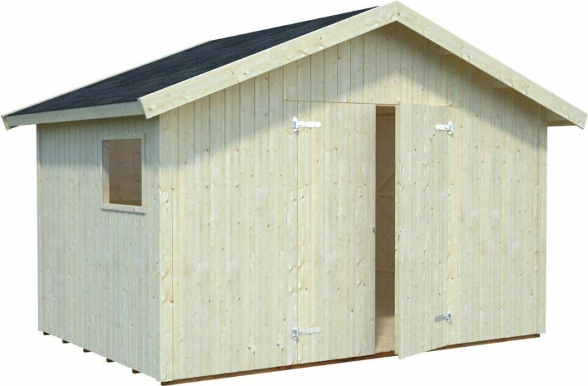 Palmako Nils redskapsbod 8,2 m2 Praktisk redskapsbod med doble dører til oppbevaring av hageredskaper, plenklipper, hagemøbler m.m.