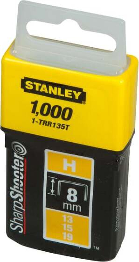 Bilde av Stanley STIFT 6MM 1/4" LD H13/15/19 lette stifter runde 6mm,1000 stk- Type A- , For hushold og enkle snekkerarbeid.