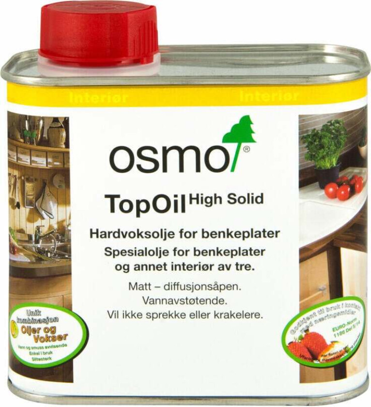 Bilde av Hardvoksolje Topoil 3037 hvit Hardvoks-Olje TopOil er spesielt designet for bruk på benkeplater og møbler, men kan også benyttes på vegg, tak og andre interiørdetaljer.