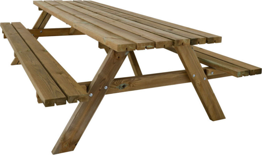 Raste stor bord/benkesett Rastebord/benkesett er et klassisk bord med benk som har sete som kan vippes opp.