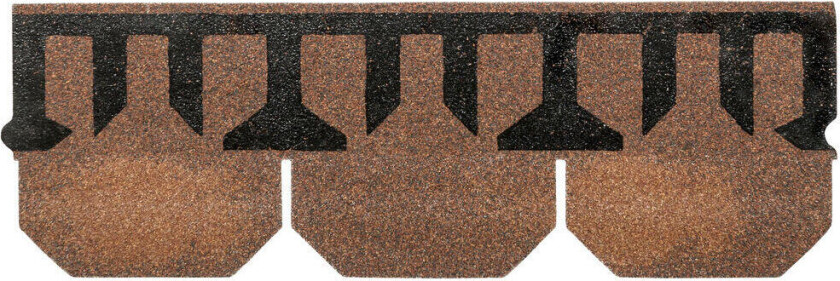 Bilde av Isola Takshingel, kuttet, rustikk-rød Takshingel Kuttet brukes til taktekking på skrå tak med bærende taktro av rupanel, OSB eller kryssfinerplater. Kan benyttes ned til 15 graders takfall.