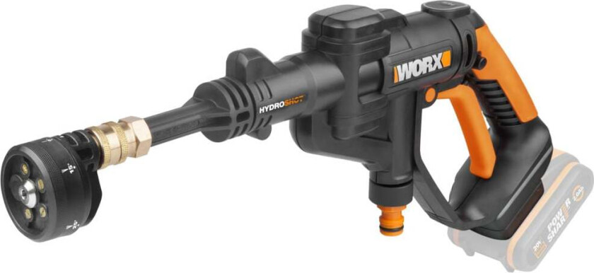 Worx WG629E.9 Hydroshot solo høytrykkspyler Batteridrevet høytrykkspyler i  20V-verktøy serien.