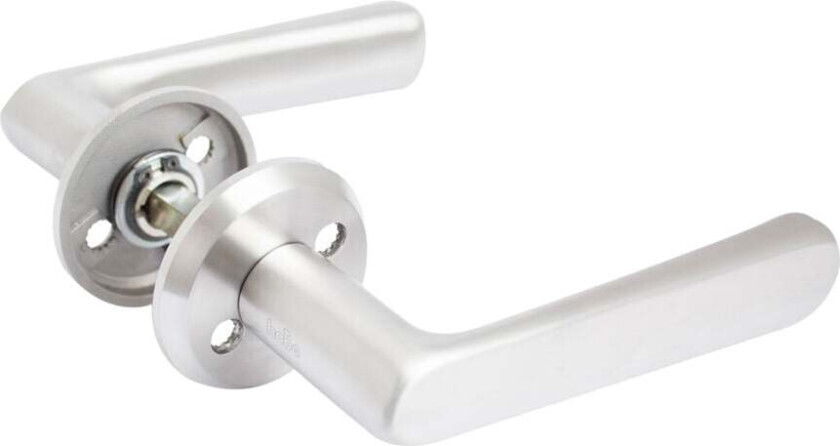 Habo Detroit utvendig dørvrider Et dørhåndtak med et moderne preg. I rustfritt stål med dobbeltvirkende returfjær beregnet for ytterdører med modullåskasse..