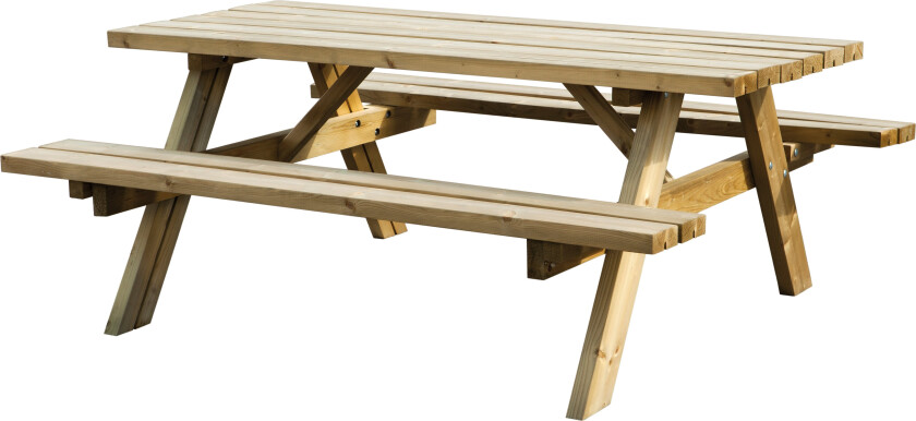 Raste medium bord/benkesett Et klassisk bord med benk som har sete som kan vippes opp.