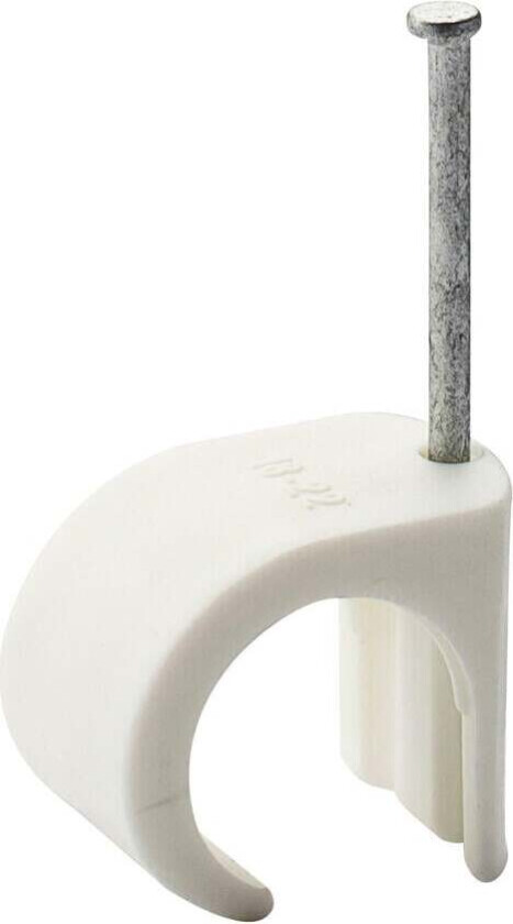 Bilde av Egant Kabelklips 18-22 hvit Kabelklammer til rund kabel 18-22 mm og 20 mm k-rør. Hvit . Korrosjonsklasse C4. Installasjonstype innendørs og utendørs.