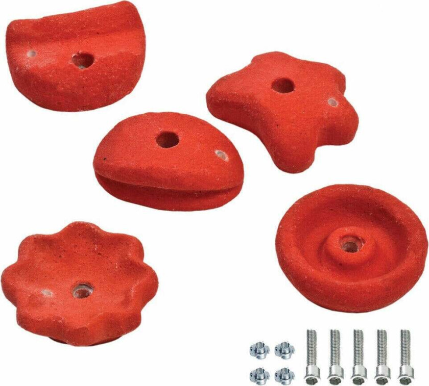 Bilde av Palmako klatresteiner 5-pk Fem ulike klatresteiner til å lage en klatrevegg som aktiviserer barna, en flott måte å utvikle motorikk og mestring.