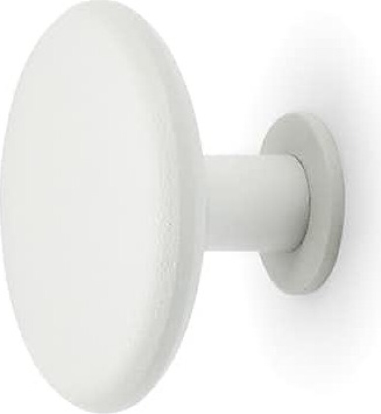 Habo Spot liten krok Hvit krok av pulverlakkert stål med skjult innfesting og kan fritt henges opp i ulike mønstre. Diameter 52 mm. 2 kroker pr. pakke.