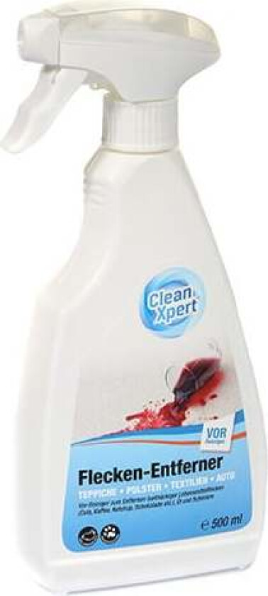 CleanXpert flekkfjerner Flekkfjerner på sprayflase innhold 05,L. Fjerner flekker på tepper, tekstiler og plast.